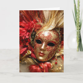 Elegant Venetian Masquerade Greeting Card Karte