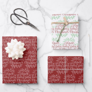 Elegant verbringen Sie einen Holly-Jolly-Weihnacht Geschenkpapier Set