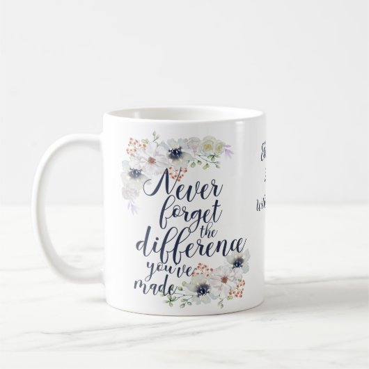 Elegant Vergessen Sie nie den Unterschied Blumen Kaffeetasse (Links)