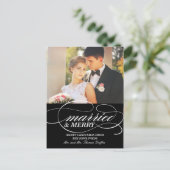 Elegant Verheiratet und Merry | Weihnachtspostkart Postkarte (Stehend Vorderseite)