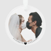 Elegant Verheiratet während pandemischer Foto Weih Ornament (Rückseite)