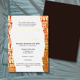 Elegant Vermilion Liebe Typografy Wedding Folieneinladung