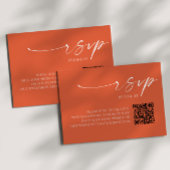 Elegant Verona Sunset QR Code Wedding RSVP Card