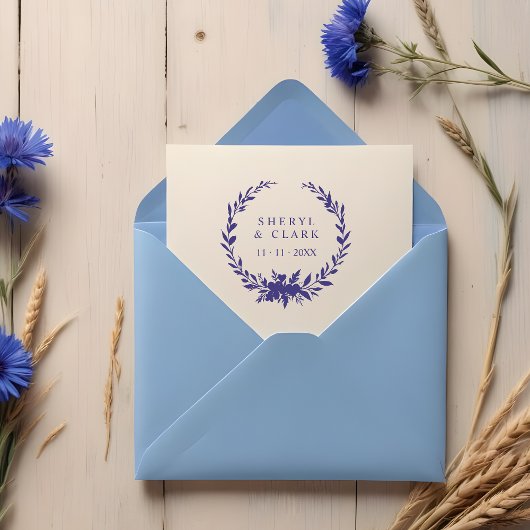 Elegant Versatile Floral & Hearts Wedding Wreath Gummistempel