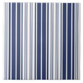 Elegant, vertikal, Streifen, marineblau, weiß Fliese (Vorderseite)