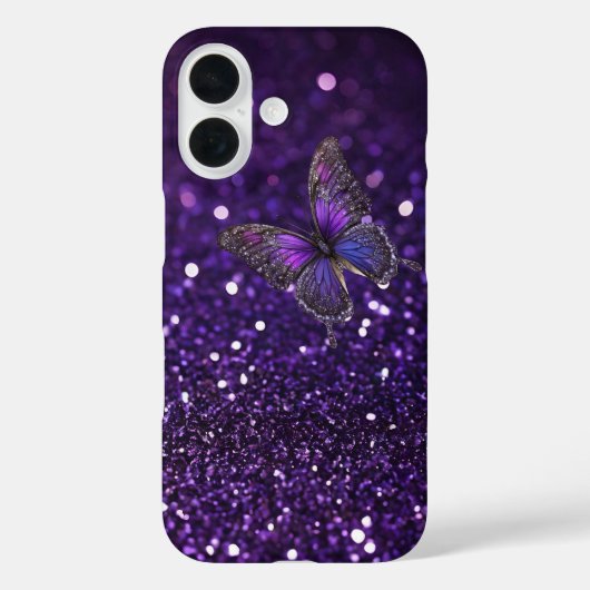 Elegant verzaubern: Der Lila Schmetterling Case-Mate iPhone Hülle (Rückseite)
