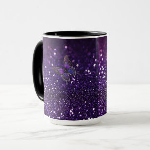 Elegant verzaubern: Der Lila Schmetterling Tasse