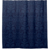 Elegant Verziert Blue Viktorianisch Damask Duschvorhang (Vorderseite)
