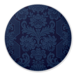 Elegant Verziert Blue Viktorianisch Damask Keramikknauf
