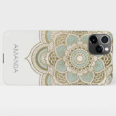 Elegant Verziert Gold Aquamarin Türkis Mandala iPhone Hülle (Rückseite (Horizontal))