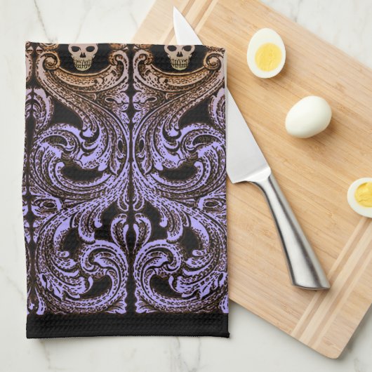 Elegant, verziert, neo-Viktorianisch, Steampunk, G Geschirrtuch (Viertel Falte)