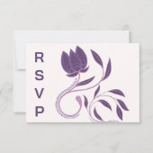Elegant Verziert Paisley Fated Floral Wedding RSVP (Vorderseite)