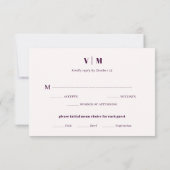 Elegant Verziert Paisley Fated Floral Wedding RSVP (Rückseite)