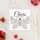 Elegant Verziert Wedding Mr. und Mrs. Personalisie Serviette (Beispiel)