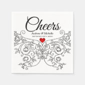Elegant Verziert Wedding Mr. und Mrs. Personalisie Serviette (Vorderseite)