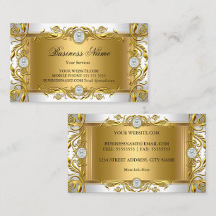 Elegant verzierte königliche Juwel weiß goldenes G Visitenkarte