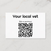 Elegant vet minimalist black cat visitenkarte (Rückseite)