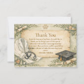 Elegant Veterinary White Coat Graduation Party Dankeskarte (Vorderseite)