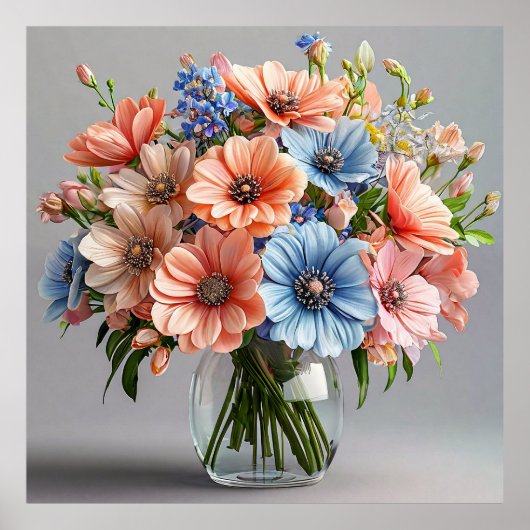 Elegant Vibrant Bouquet Poster (Vorne)