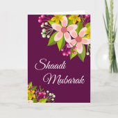Elegant Vibrant Floral Shaadi Mubarak Karte (Vorderseite)
