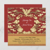 Elegant Vibrant Red Einladung (Vorne/Hinten)