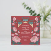 Elegant Vibrant Red Einladung (Stehend Vorderseite)