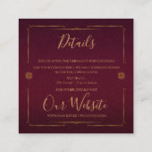 Elegant Vibrant Red Gold Mandala Indian Wedding Begleitkarte (Rückseite)