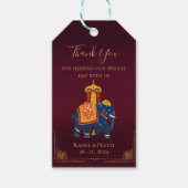 Elegant Vibrant Red Gold Mandala Indian Wedding Geschenkanhänger (Vorderseite)