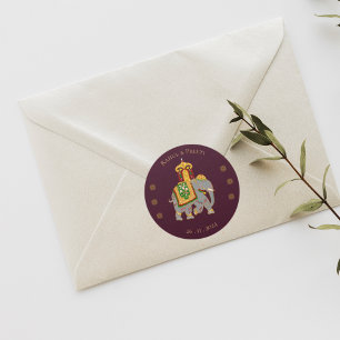 Elegant Vibrant Red Gold Mandala Indian Wedding Runder Aufkleber