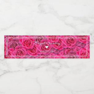 Elegant Vibrant Rosa Rose Ästhetische Chic Romanti Wasserflaschenetikett