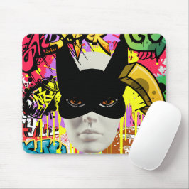 Elegant vibrant urban art Graffiti Spray paint  Mousepad