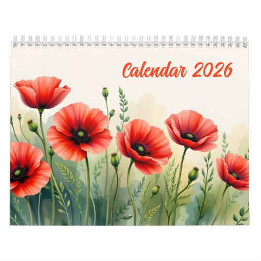 Elegant Vibrant Watercolor Botanical 2026 Kalender (Titelbild)
