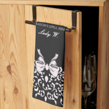 Elegant Victorian Black Vintage Floral Brocade Bow