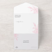 Elegant Victorian Blush Pink Floral Wedding All In One Einladung (Außenbereich)