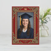 Elegant Victorian Era 1877 Graduation Ankündigung (Stehend Vorderseite)