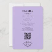 Elegant Victorian Lilac Purple All in One Wedding Einladung (Rückseite)