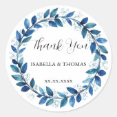 Elegant Victorian Navy Blue Daisy Floral Botanical Runder Aufkleber (Vorderseite)