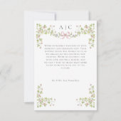 Elegant Victorian Pastel Floral Bow Wedding Dankeskarte (Rückseite)