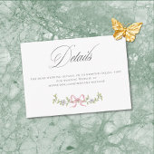 Elegant Victorian Pastel Floral Bow Wedding Detail Begleitkarte