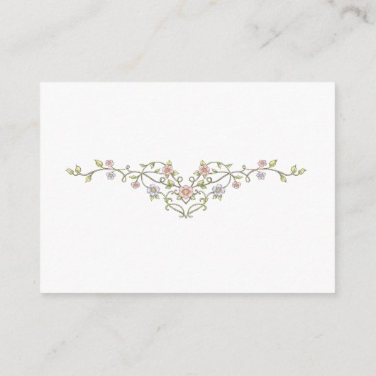 Elegant Victorian Pastel Floral Bow Wedding Detail Begleitkarte (Rückseite)