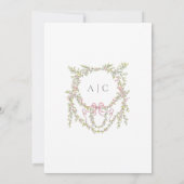 Elegant Victorian Pastel Floral Bow Wedding Einladung (Rückseite)