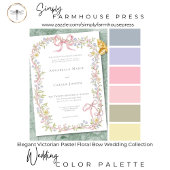 Elegant Victorian Pastel Floral Bow Wedding Einladung