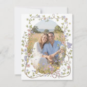 Elegant Victorian Pastel Floral Bow Wedding Photo Save The Date (Rückseite)