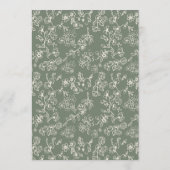 Elegant Victorian Sage Green Wedding Menükarte (Rückseite)