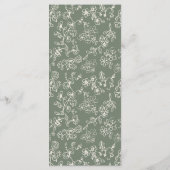 Elegant Victorian Sage Green Wedding Menükarte (Rückseite)