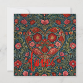 Elegant Victorian Valentines Day heart design Einladung