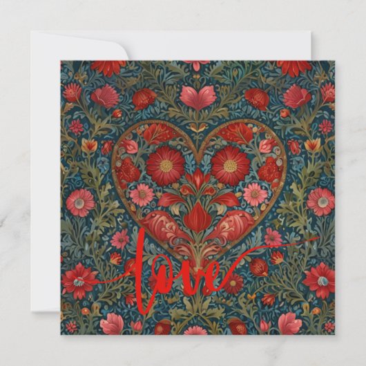 Elegant Victorian Valentines Day heart design Einladung (Vorderseite)