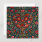 Elegant Victorian Valentines Day heart design Einladung (Vorne/Hinten)
