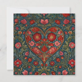 Elegant Victorian Valentines Day heart design Einladung