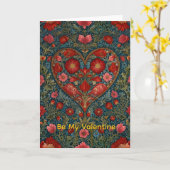 Elegant Victorian Valentines Day heart design Karte (Gelbe Blume)